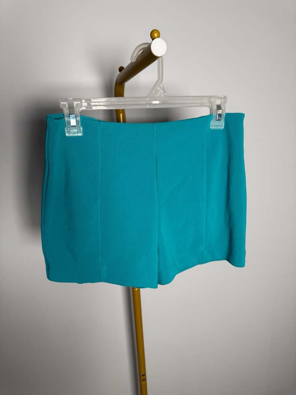 Forever 21 Teal Ribbed Knit High-Waisted Shorts Size M